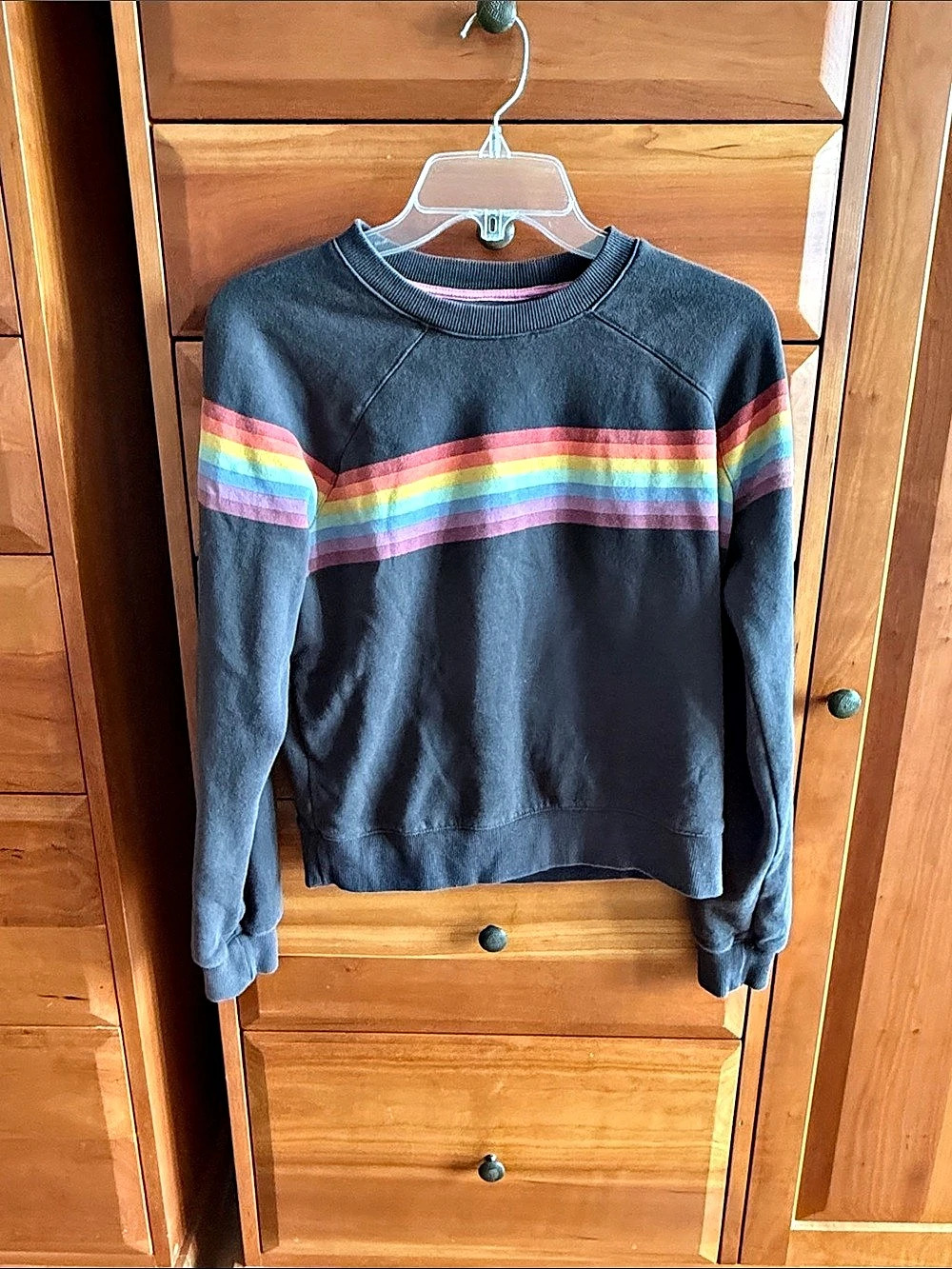 Marine Layer Anytime Rainbow Stripe Sweatshirt Size Small